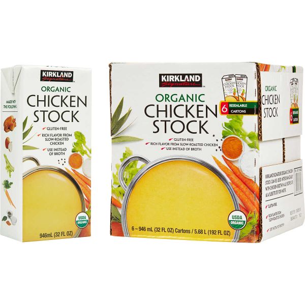Kirkland Signature Organic Soup Stock, Chicken, 32 fl oz, 6 ct